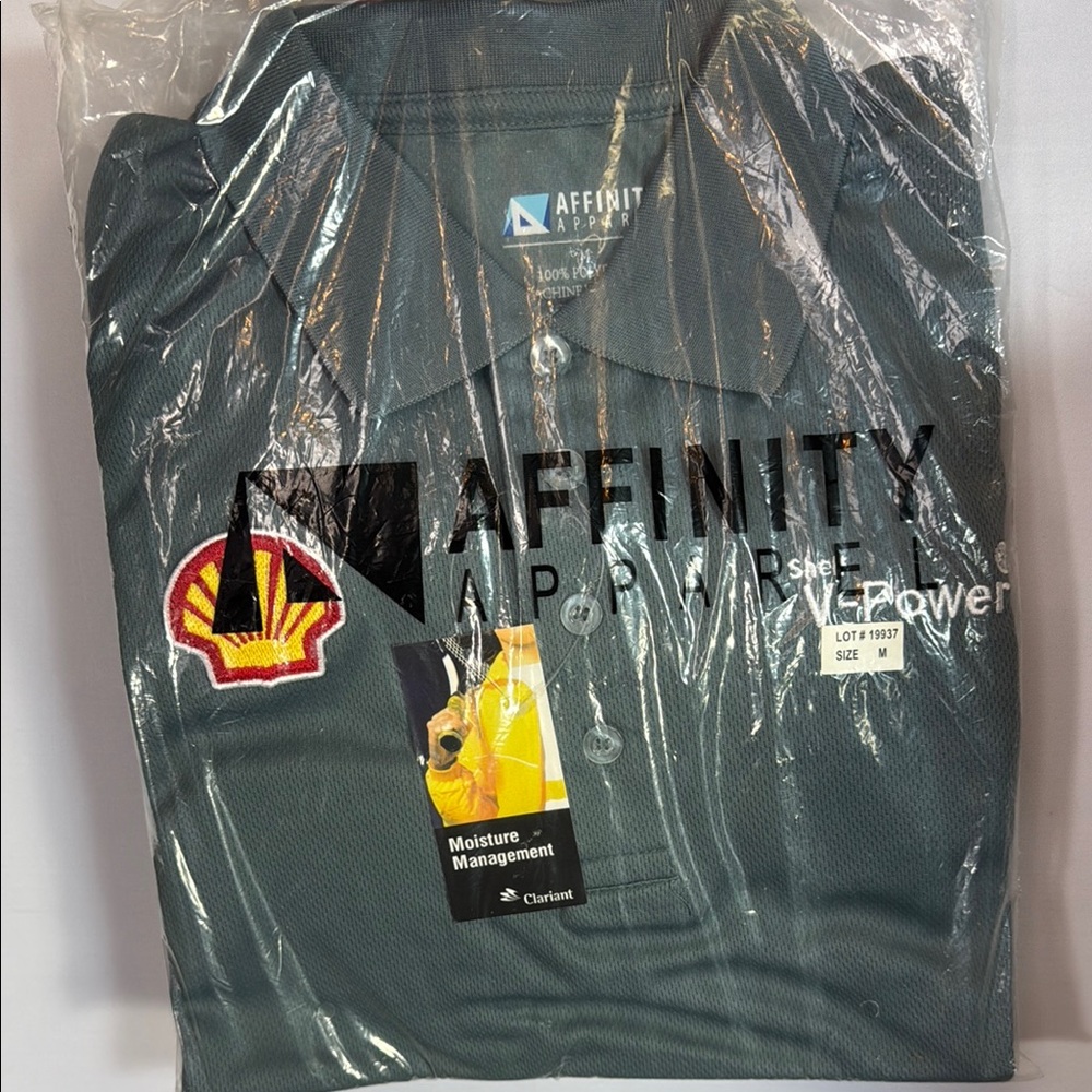 Shell Gas Station Workshirt Gray Shell V-Power Size M NWT